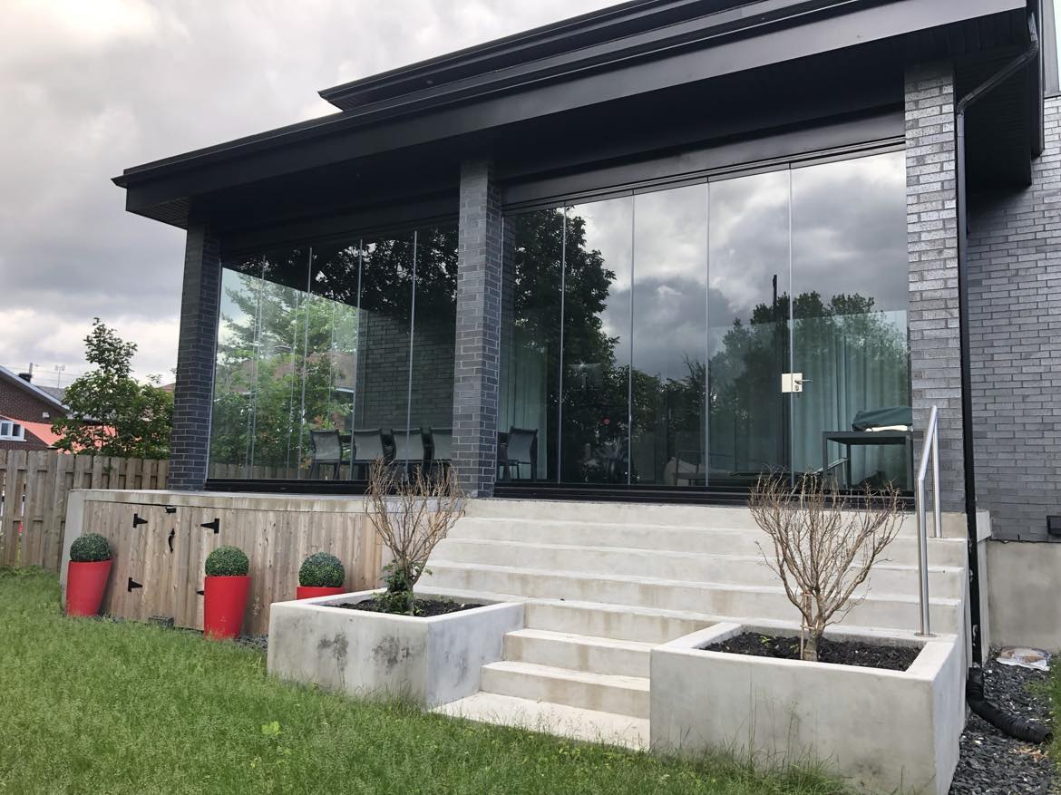 rideaux en verre pour terrasse